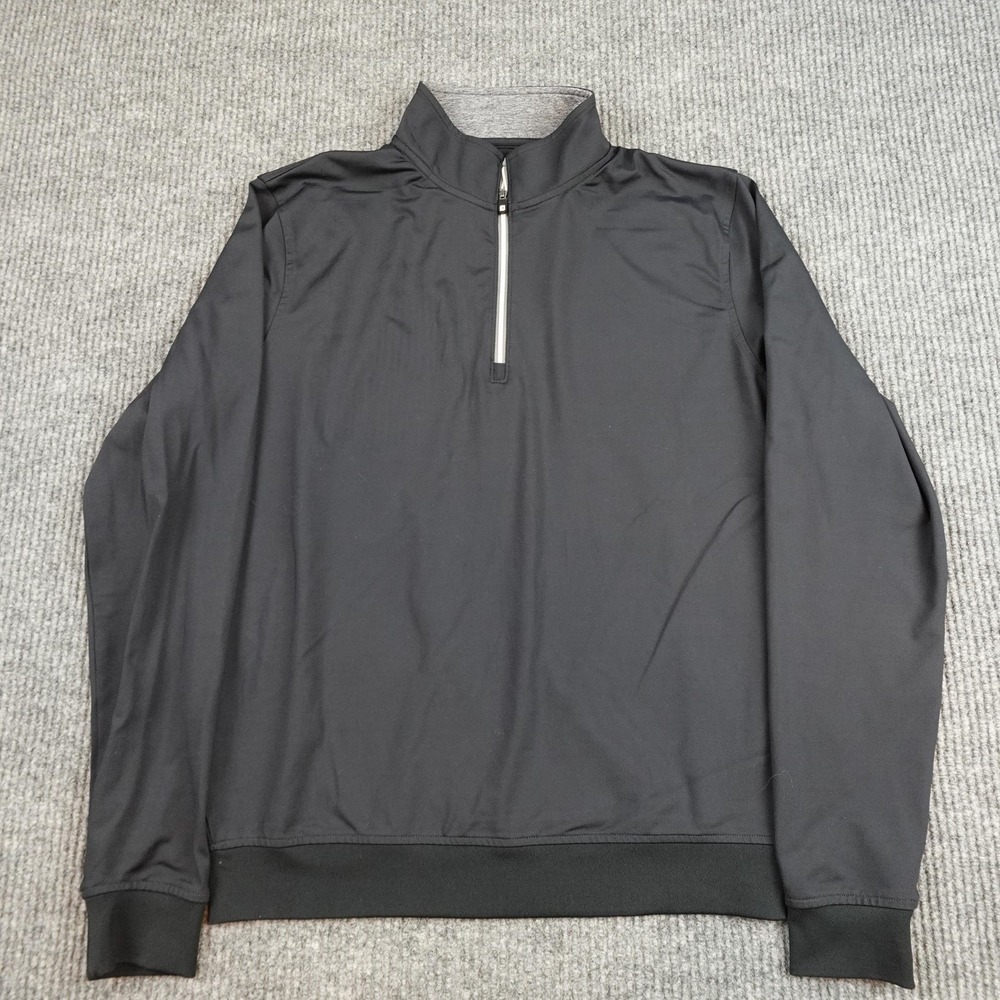 FootJoy Pullover Mens Medium Black 1/4 Zip Performance Golf Mock Neck Top